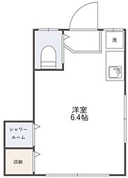 サニーコート駒場 1階ワンルームの間取り