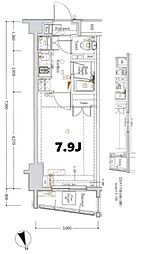 AXAS XEBEC板橋EAST 2階1Kの間取り