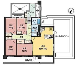 レクセルマンション淵野辺第2 6階4LDKの間取り