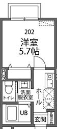 パステールグラン大森台 1Kの間取図画像