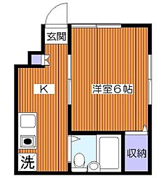 ハイムすみれ 1階1Kの間取り