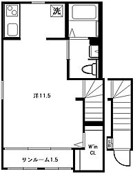 コート369 2階1Kの間取り
