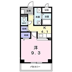 サンパティーク信 1Kの間取図画像