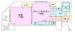 銀座レジデンス参番館 1DKの間取図画像