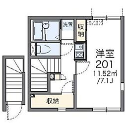 レオネクストアーミリージュ 1Kの間取図画像