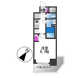 S-RESIDENCE堺湊駅前azure 1Kの間取図画像