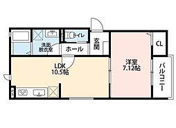 MAISONLUNA 1LDKの間取図画像