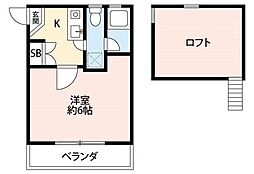 サンクレエルIII 1階1Kの間取り