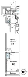 ロスアルコス千駄木 1DKの間取図画像