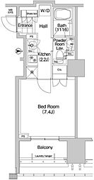 コンフォリア秋葉原EAST 1Kの間取図画像