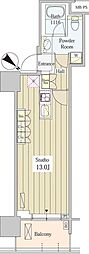 ユニゾンタワー東中野 1Kの間取図画像