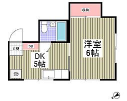 ハイツ前原 1Kの間取図画像