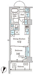 パークアクシス西馬込 1DKの間取図画像