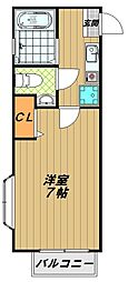 アメニティハイツ須磨寺 1Kの間取図画像