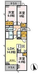 セレスティア下石神井 1階3LDKの間取り