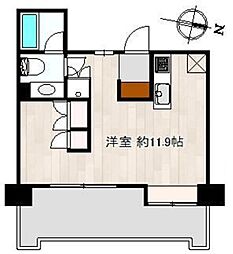 朝日クレスパリオ北新宿 4階ワンルームの間取り