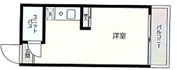 シティ川井コーポラス浦舟 ワンルームの間取図画像