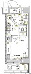 レアライズ新丸子 1Kの間取図画像