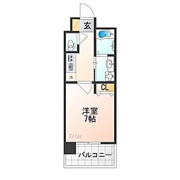ベラジオ雅び京都西院II 1Kの間取図画像
