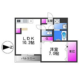 Gradito東石切 1LDKの間取図画像