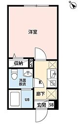 KUKKA八千代台 B50 1Kの間取図画像