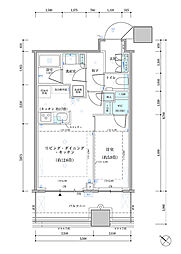 パークタワー勝どきサウス 1LDKの間取図画像