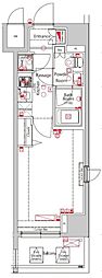 ジーベック蒲田ステーションエグゼ 1Kの間取図画像