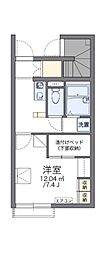 レオパレス白樺3 1Kの間取図画像