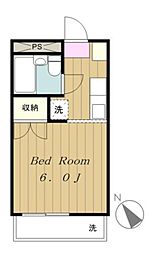 エントピア 2階1Kの間取り