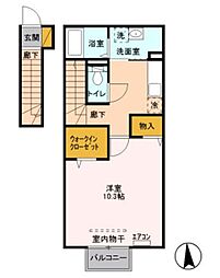 メゾンドエスポワール 1Kの間取図画像