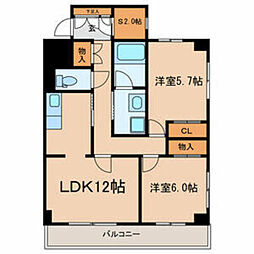 サンタモニカ 2SLDKの間取図画像