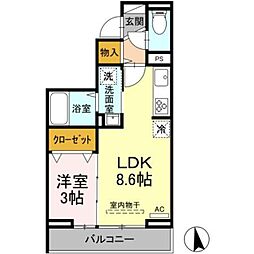 YKレジデンス 1LDKの間取図画像