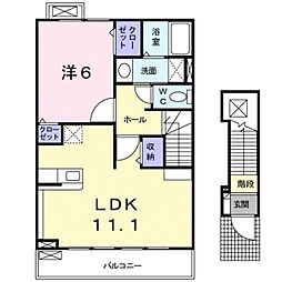 ペスカ・砂山 1LDKの間取図画像