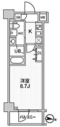 ジェノヴィア三ノ輪スカイガーデン 1Kの間取図画像