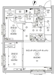 クレアティフ池袋 1階2LDKの間取り