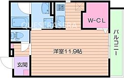 Osaka Metro谷町線 千林大宮駅 徒歩7分の賃貸アパート 1階ワンルームの間取り