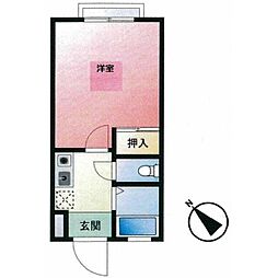 シャンブルド2 1Kの間取図画像
