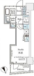 パークナードフィット南青山Vista ワンルームの間取図画像