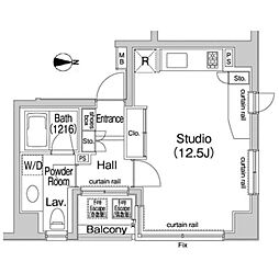 コンフォリア池袋 ワンルームの間取図画像