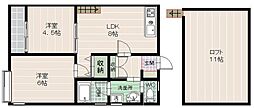 リンデン小笹 2LDKの間取図画像