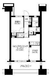晴海テラス 2LDKの間取図画像