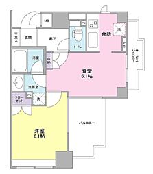 アルス恵比寿メイクス 6階1DKの間取り