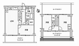 六本木デュープレックスエムズ 3LDKの間取図画像
