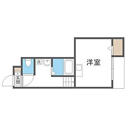 リック城南 ワンルームの間取図画像