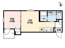 robot home 四ツ木 1LDKの間取図画像