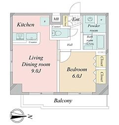 AXAS西新井 1LDKの間取図画像