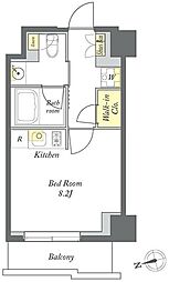プライムメゾン清澄白河 ワンルームの間取図画像