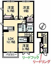 ヴィーニュＹ A0201 ｜ 広島県広島市安芸区中野７丁目58-11（賃貸アパート3LDK・1階・66.95㎡） その2