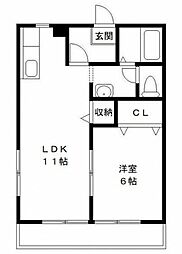 サンモール木下 1LDKの間取図画像