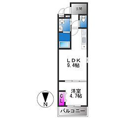 フジパレス喜連西 1LDKの間取図画像